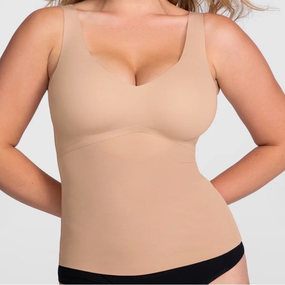 Honeylove liftwear tank women’s large nude padded shapewear EUC